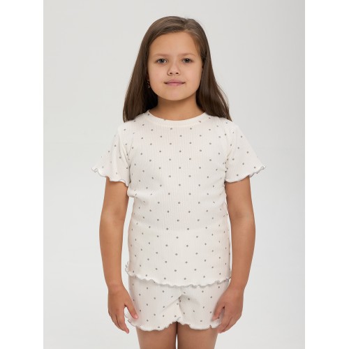 ..75-79 ИГЛ Пижама на закрутке из интерлока в рубчик, ассорт.